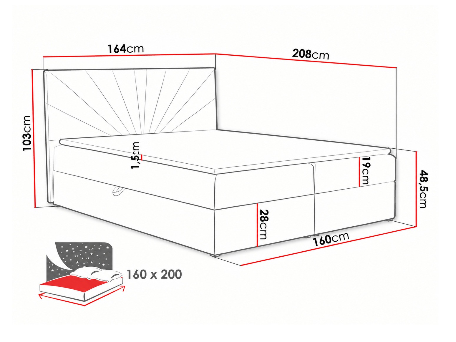Boxspring krevet Pons I (Kronos 27)