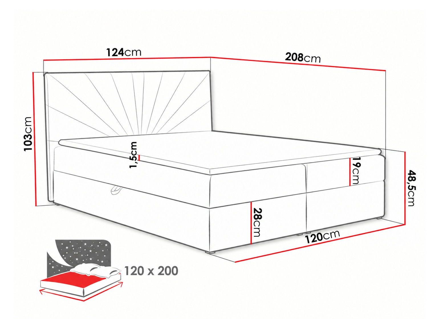 Boxspring krevet Pons I (Kronos 34)