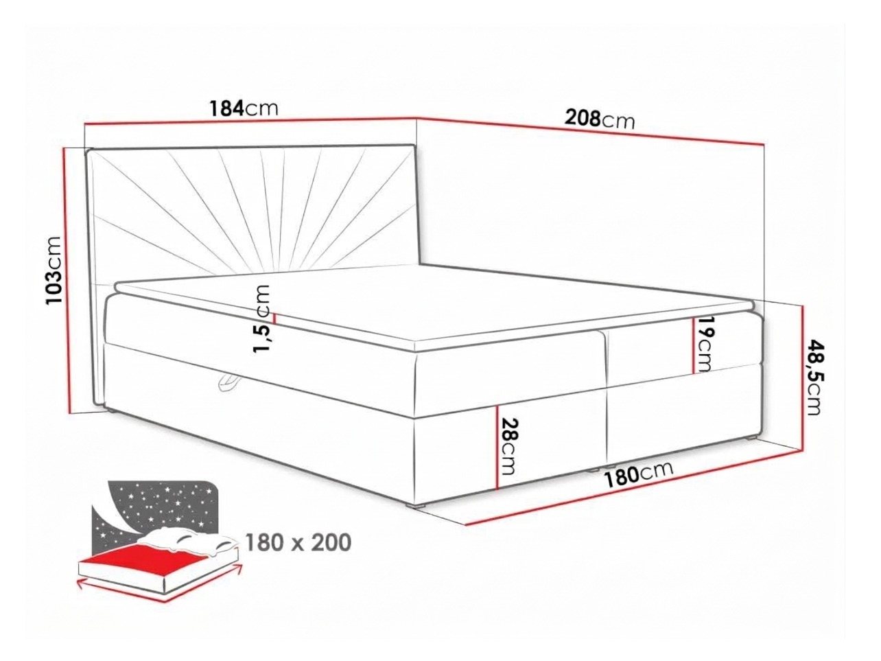 Boxspring krevet Pons I (Kronos 34)