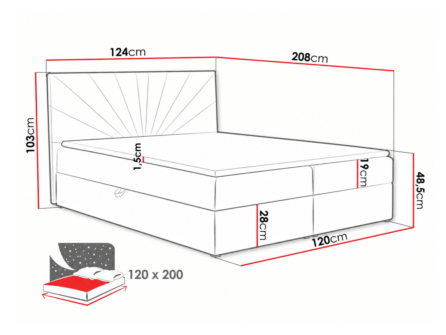 Boxspring krevet Pons I (Paros 2)