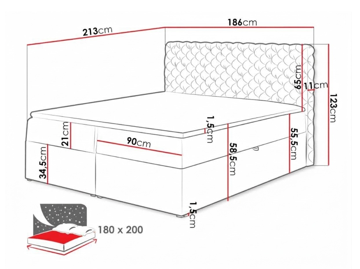 Boxspring krevet Lac (Magic Velvet 2216)