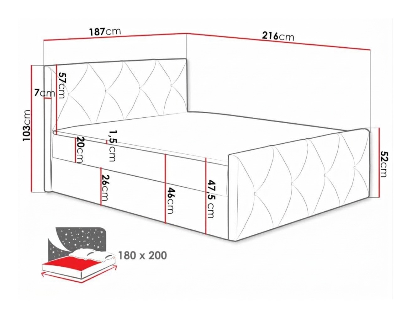 Boxspring krevet Litus I (Zetta 297)