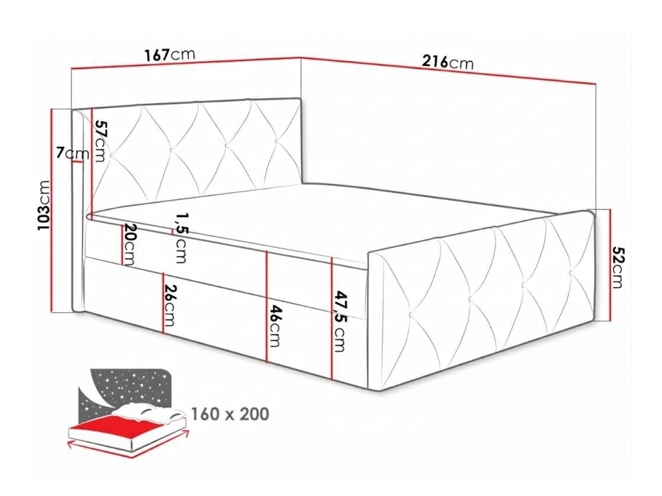 Boxspring krevet Litus I (Zetta 304)