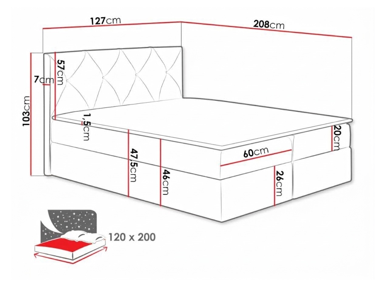 Boxspring krevet Litus (Zetta 291)