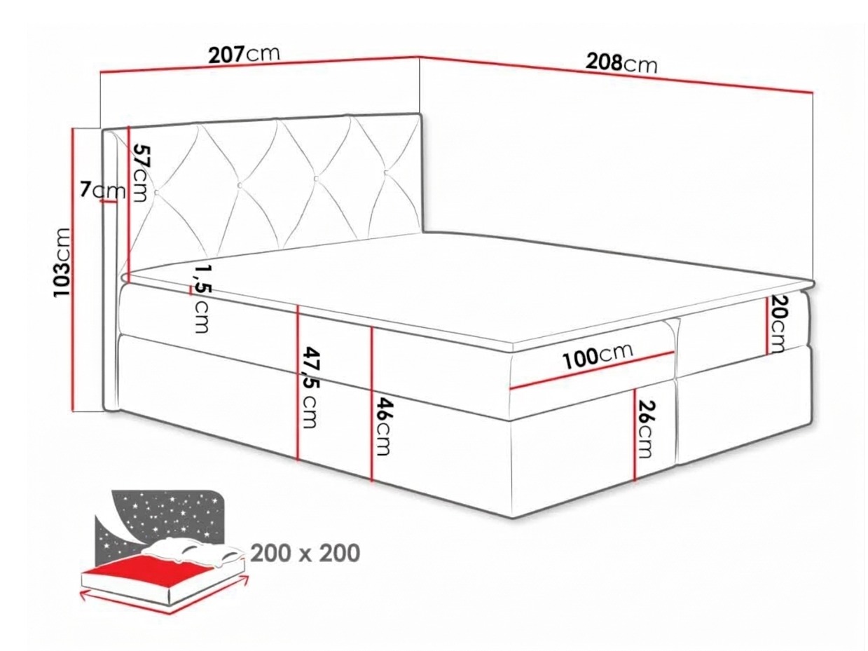 Boxspring krevet Litus (Zetta 297)