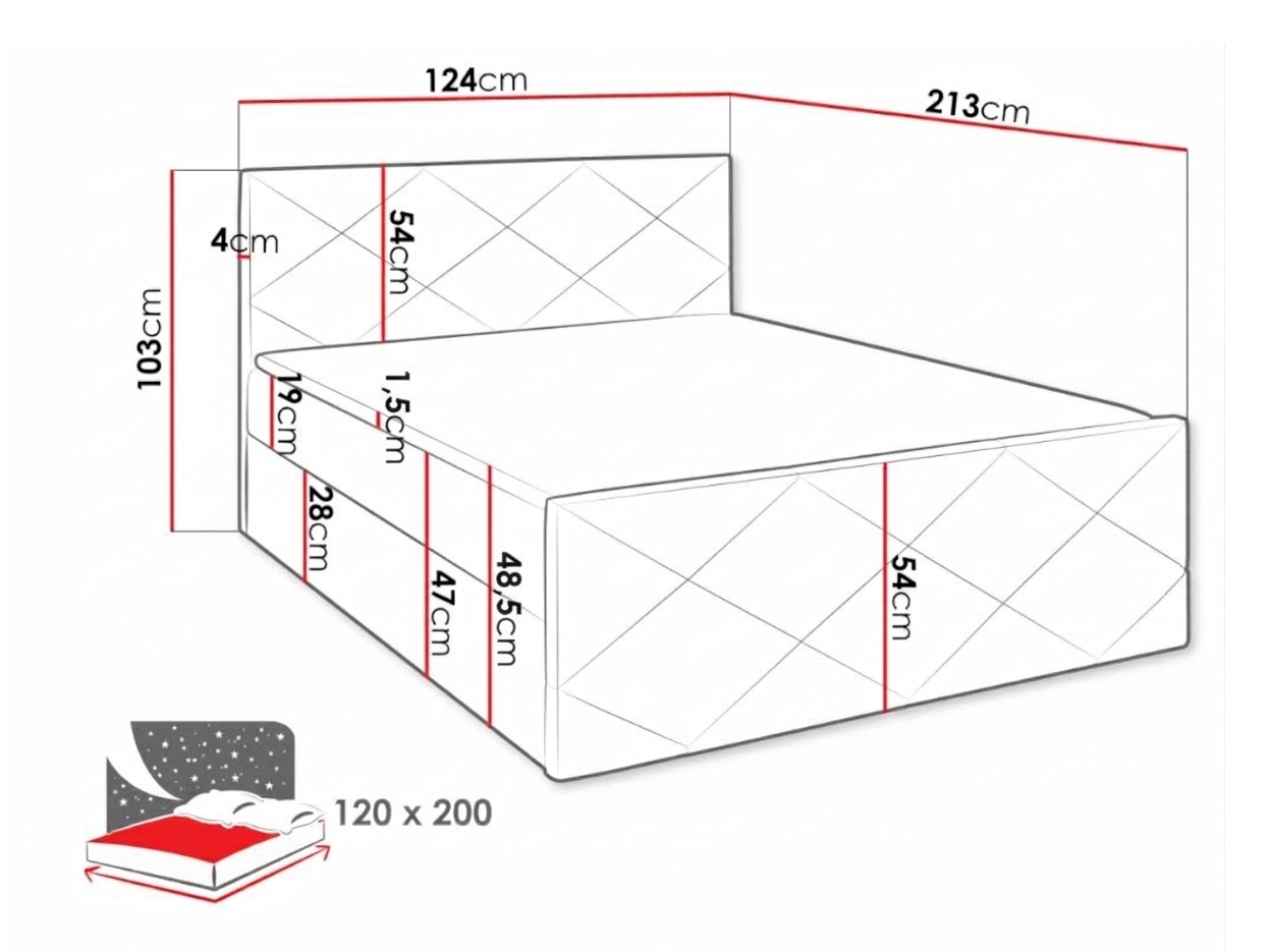 Boxspring krevet Mons (Kameleon 48)