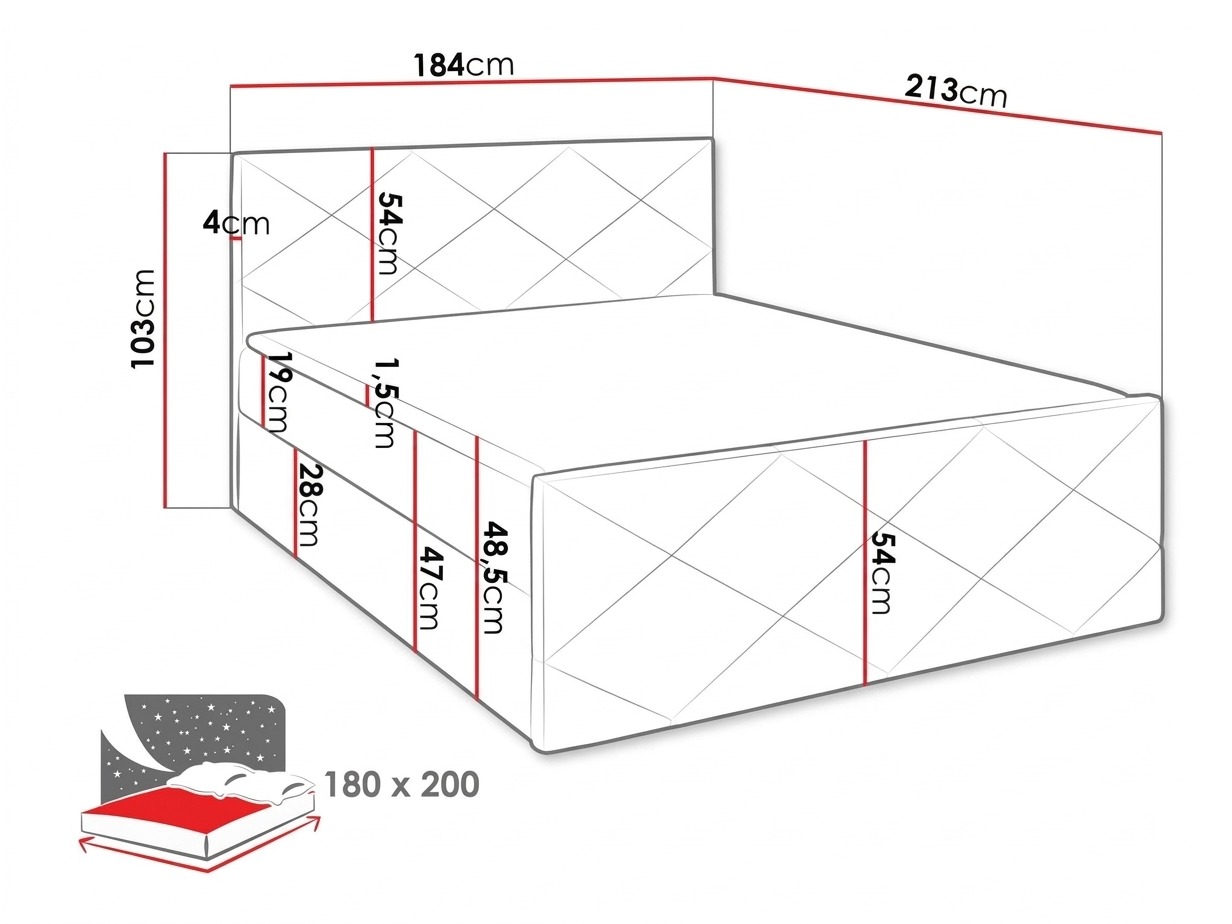 Boxspring krevet Mons (Kameleon 61)