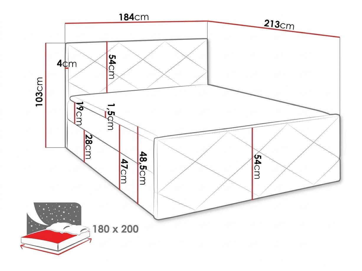 Boxspring krevet Mons (Muna 05)