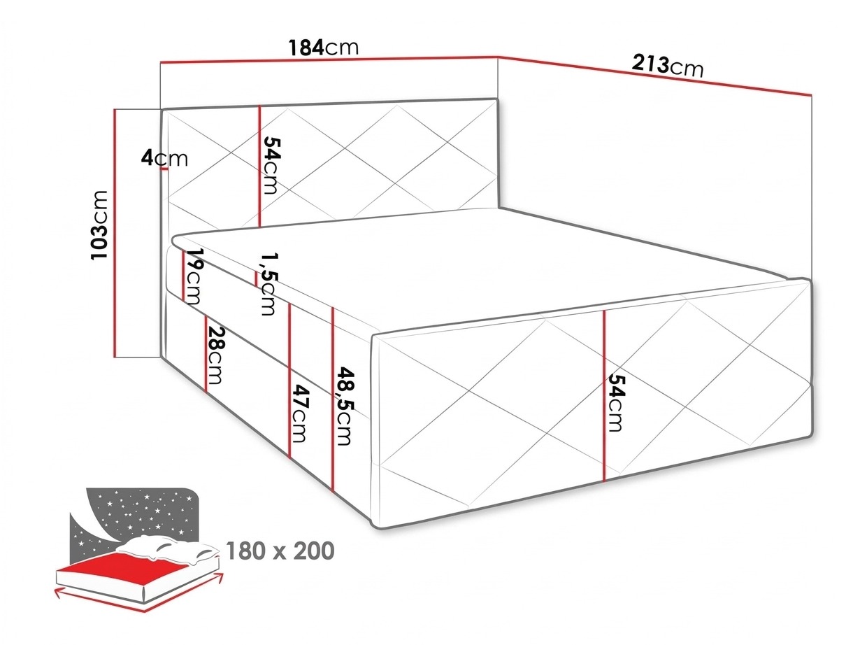 Boxspring krevet Mons (Muna 14)