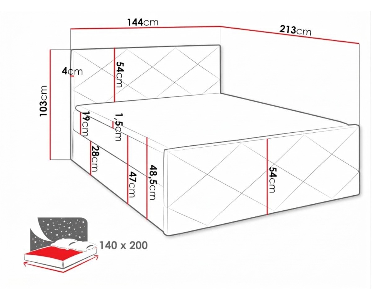 Boxspring krevet Mons (Soft 033)