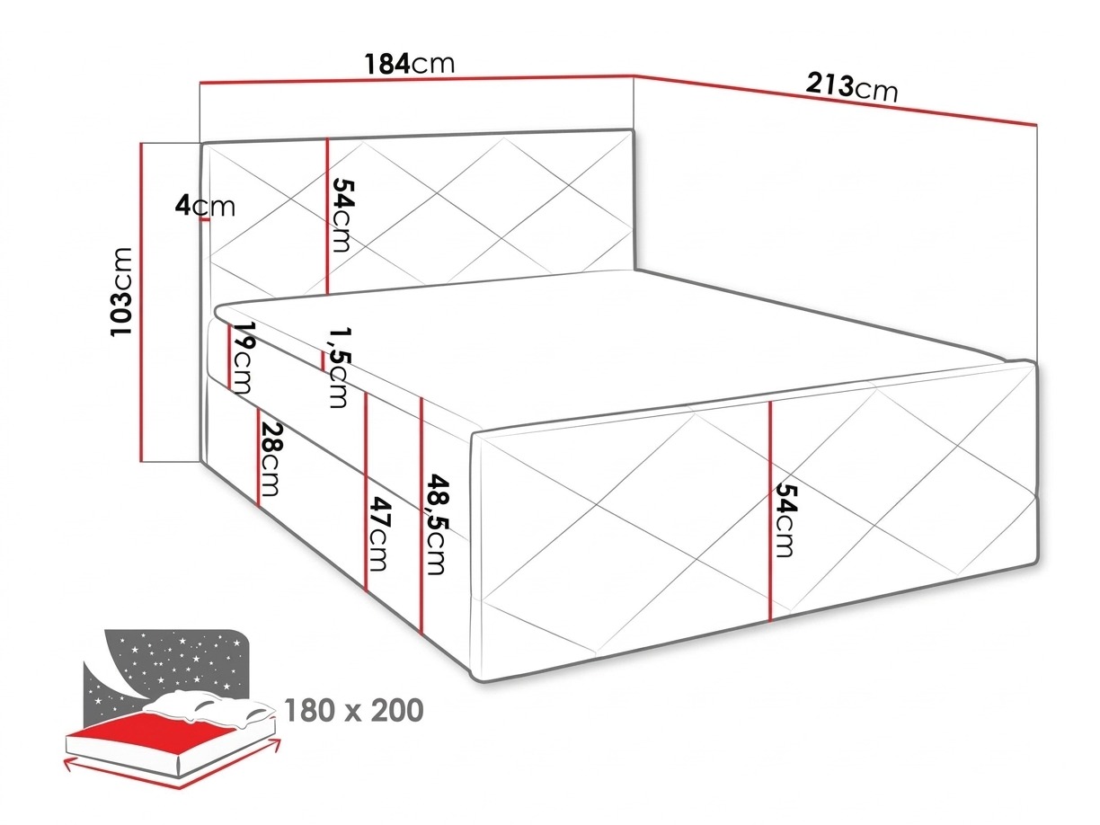 Boxspring krevet Mons (Zetta 297)