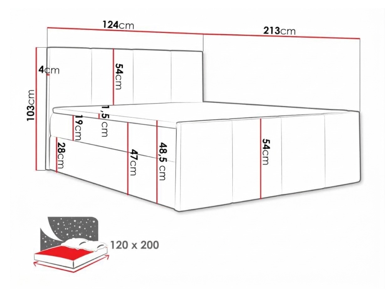 Boxspring krevet Ventus (Ikar 01)
