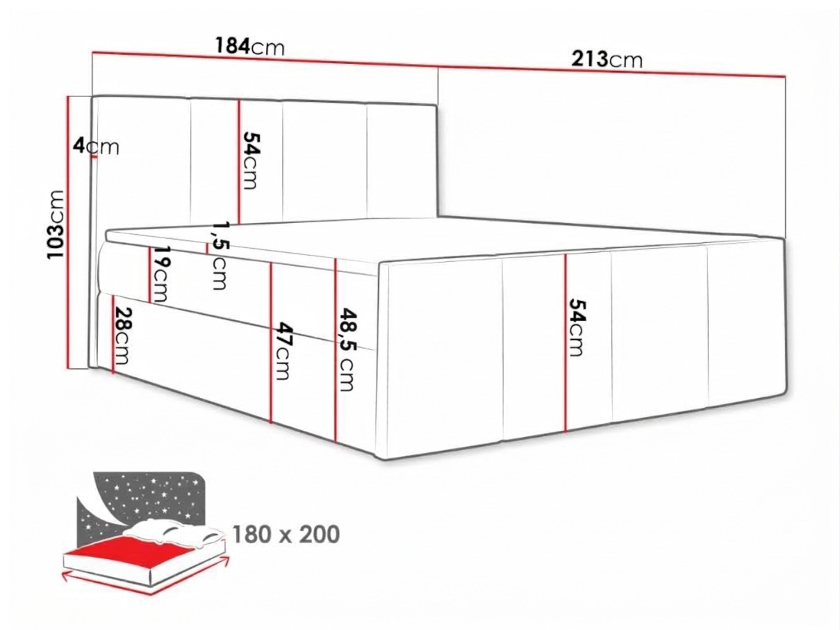 Boxspring krevet Ventus (Ikar 01)