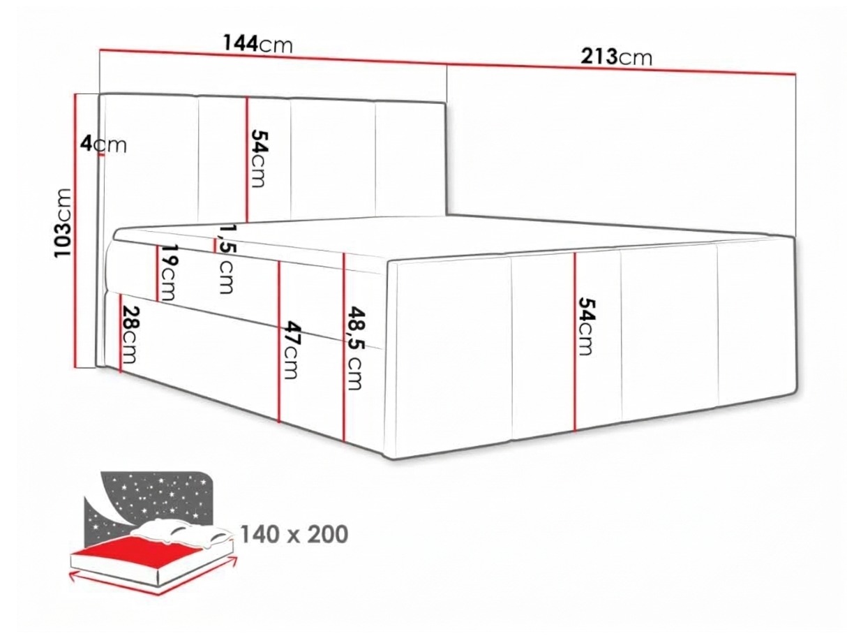 Boxspring krevet Ventus (Kameleon 59)