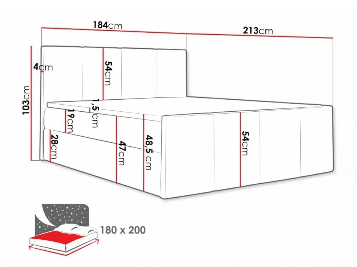 Boxspring krevet Ventus (Kameleon 59)