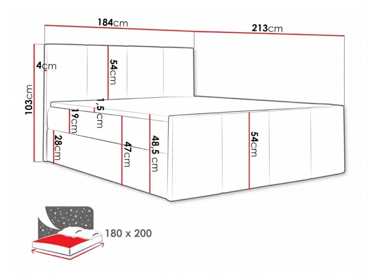 Boxspring krevet Ventus (Soft 011)