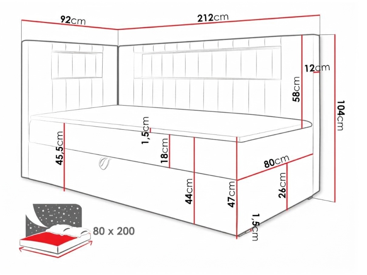 Boxspring krevet Lucus VIII (Soft 017 + Fresh 12)