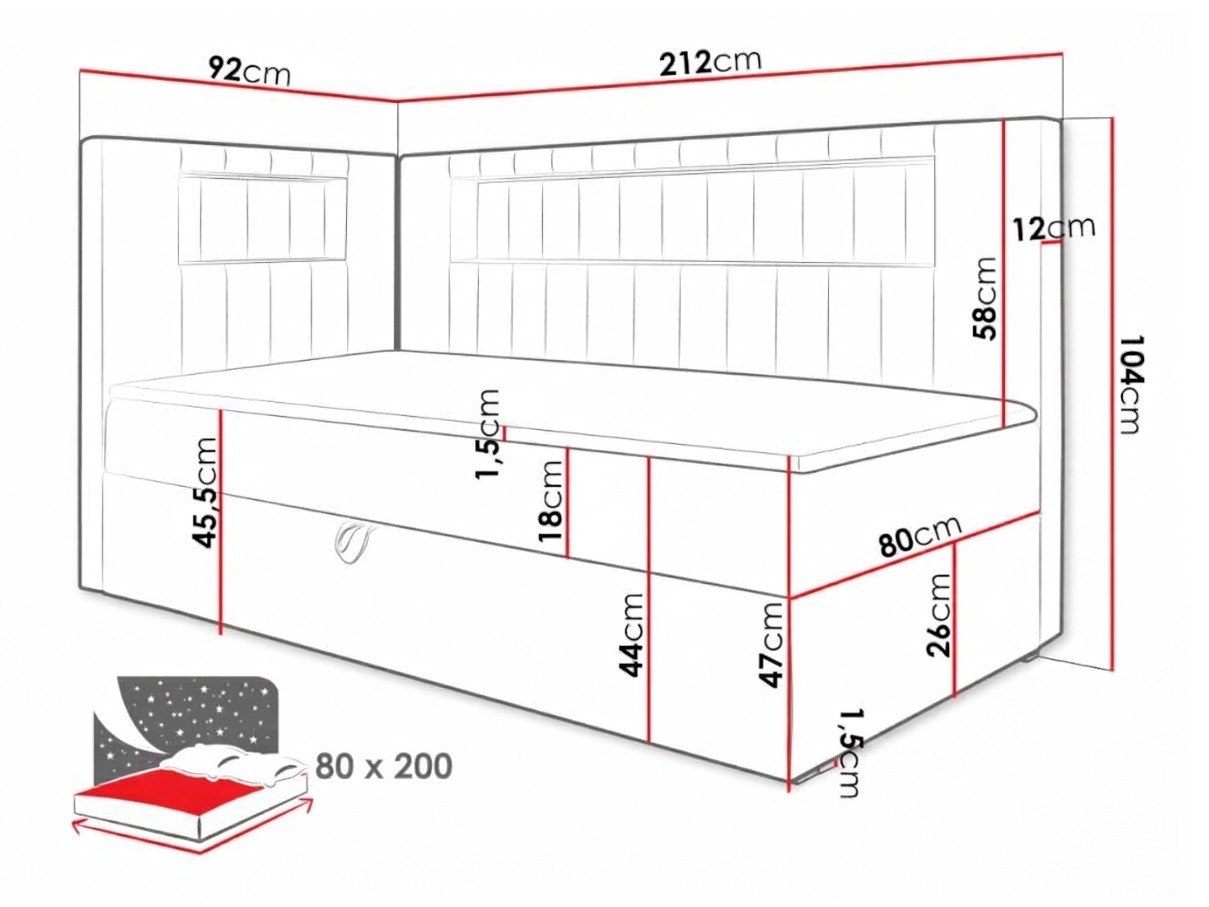 Boxspring krevet Lucus VIII (Soft 017 + Fresh 1)
