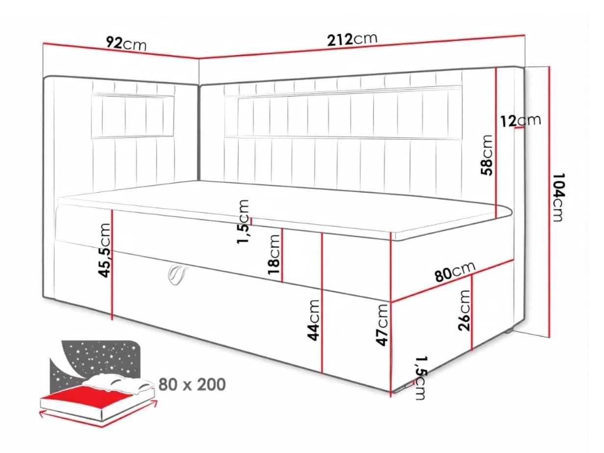 Boxspring krevet Lucus VIII (Soft 017 + Fresh 34)