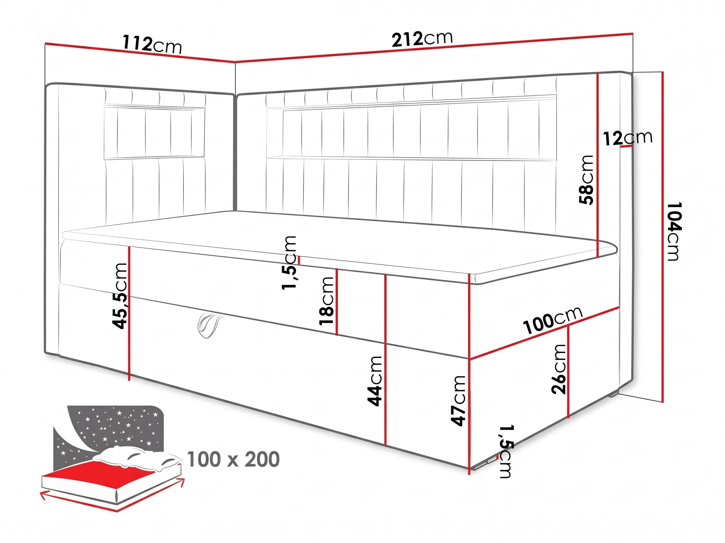 Boxspring krevet Lucus VIII (Soft 017 + Fresh 9)