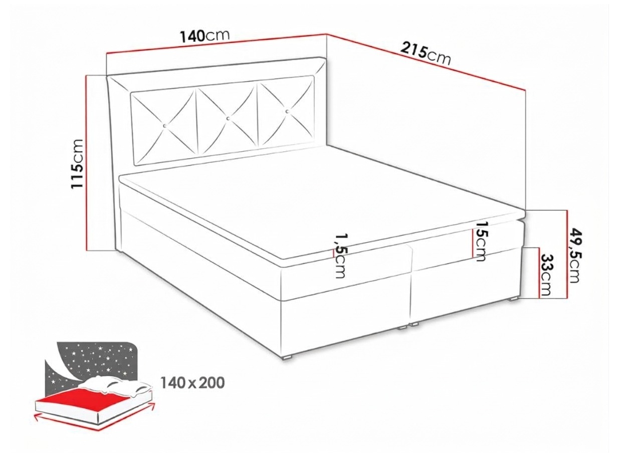 Boxspring krevet Pomona 113 (Victoria 14 869)