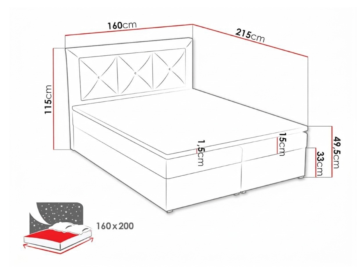 Boxspring krevet Pomona 113 (Victoria 14 869)