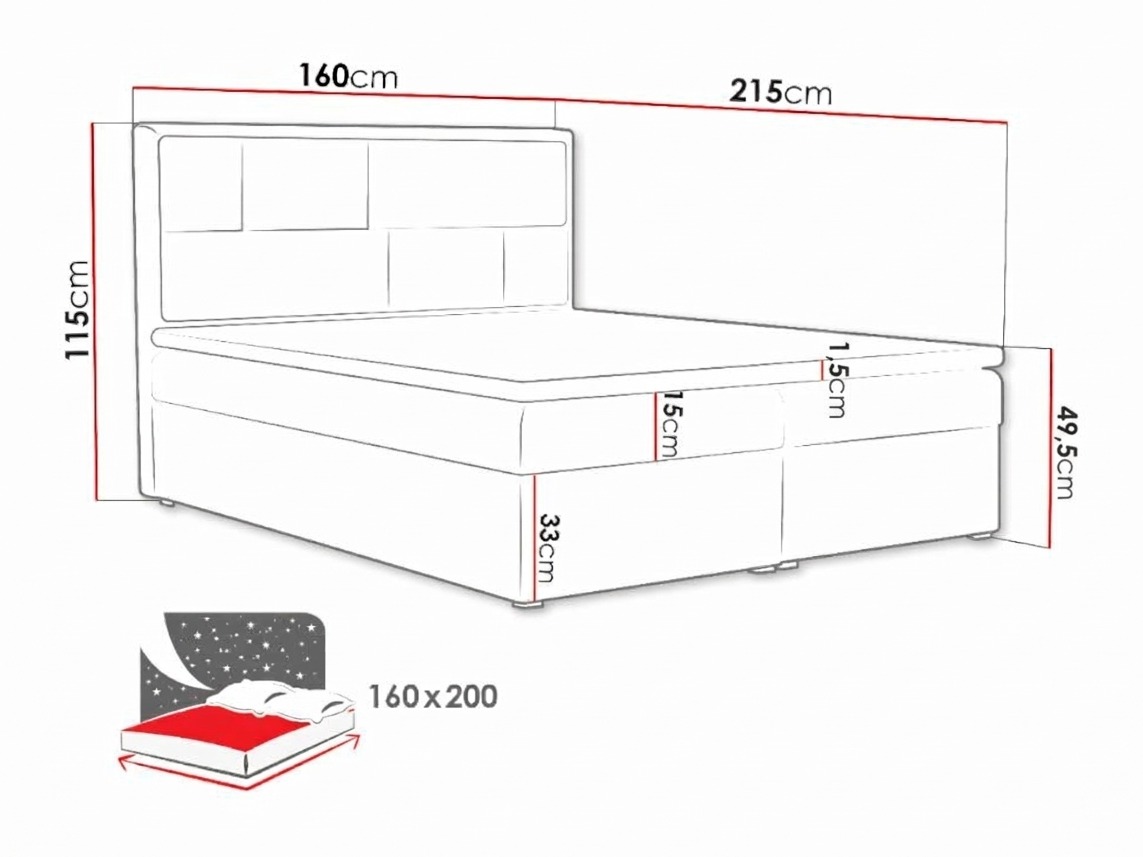 Boxspring krevet Pomona 115 (Victoria 14 867)