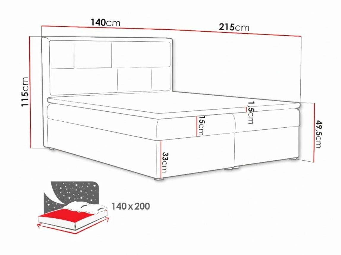 Boxspring krevet Pomona 115 (Victoria 14 868)