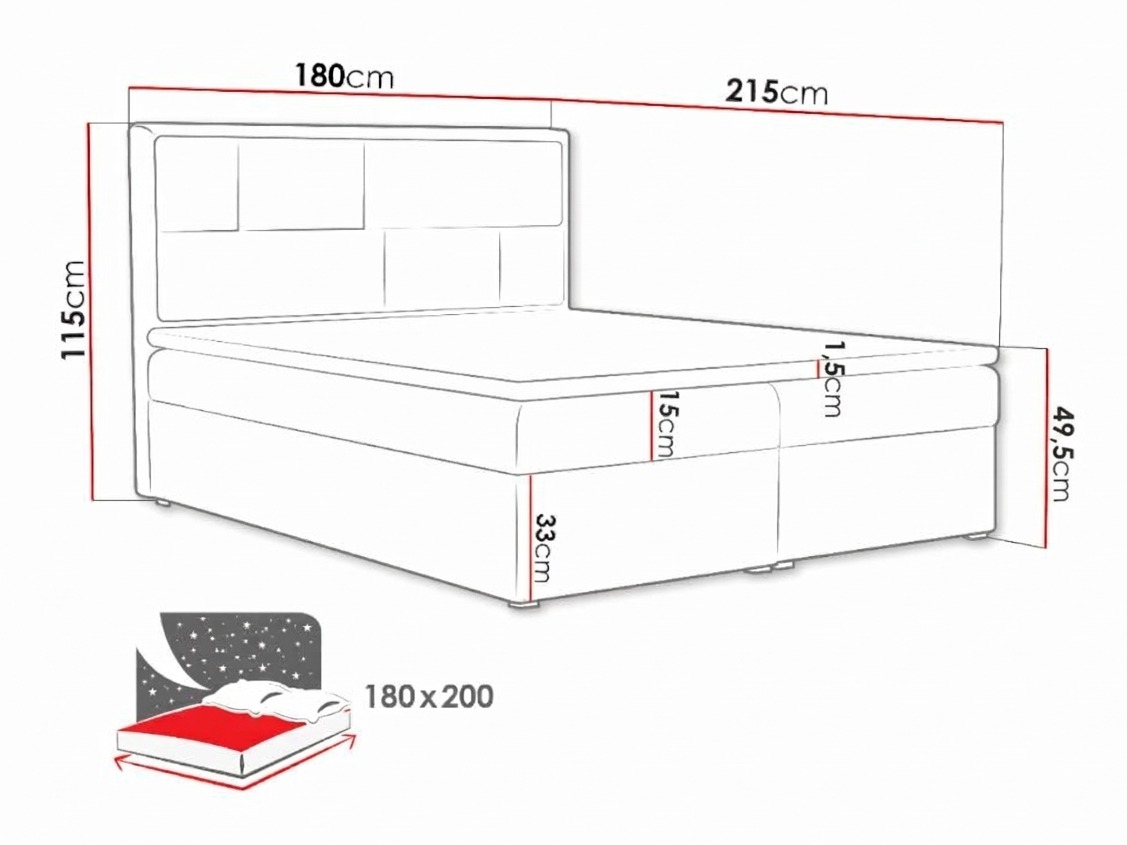 Boxspring krevet Pomona 115 (Victoria 14 868)