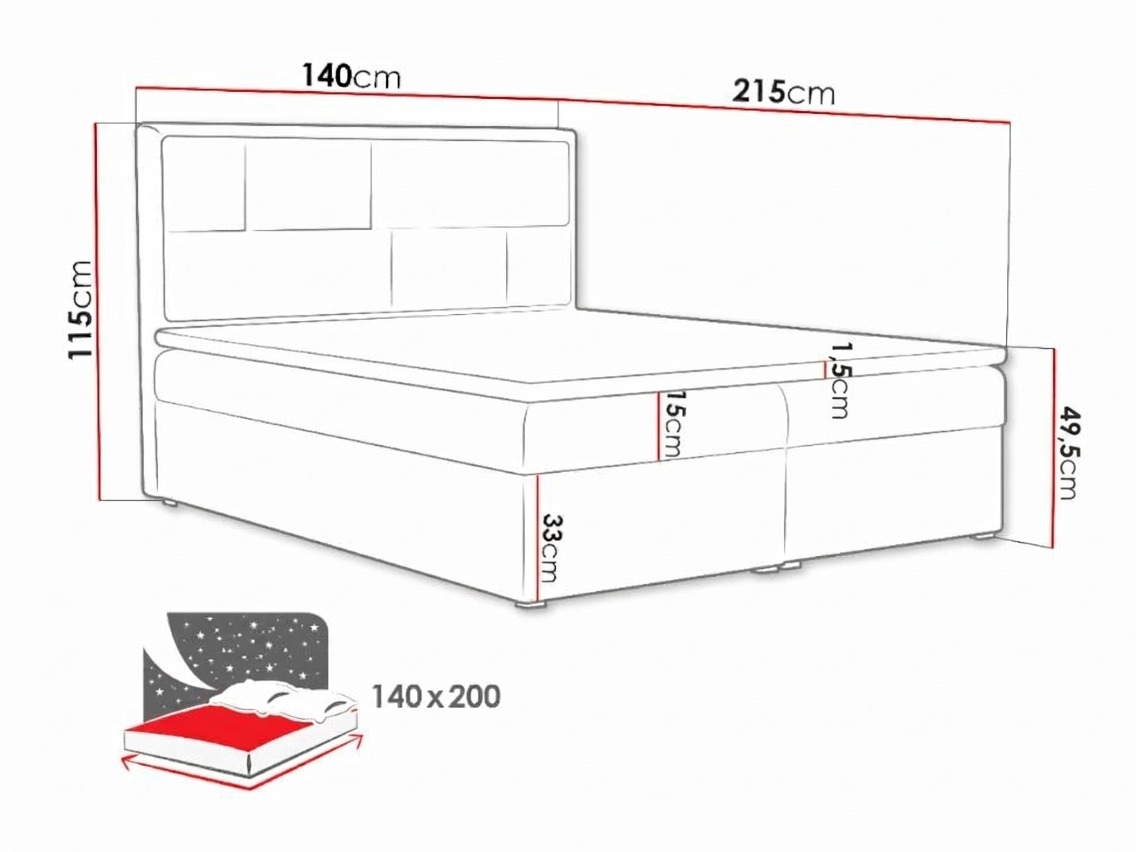 Boxspring krevet Pomona 115 (Victoria 14 869)
