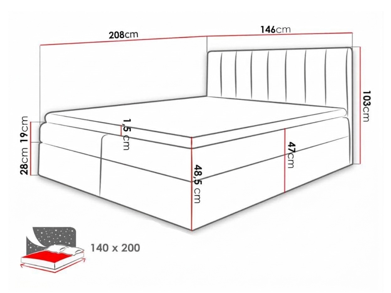 Boxspring krevet Culina (Soft 011 + Ikar 01)