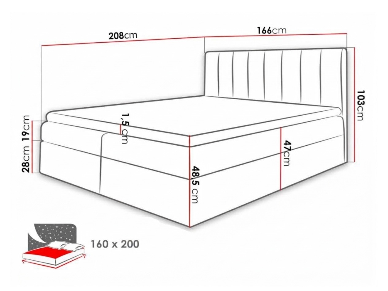 Boxspring krevet Culina (Soft 017 + Ikar 09)