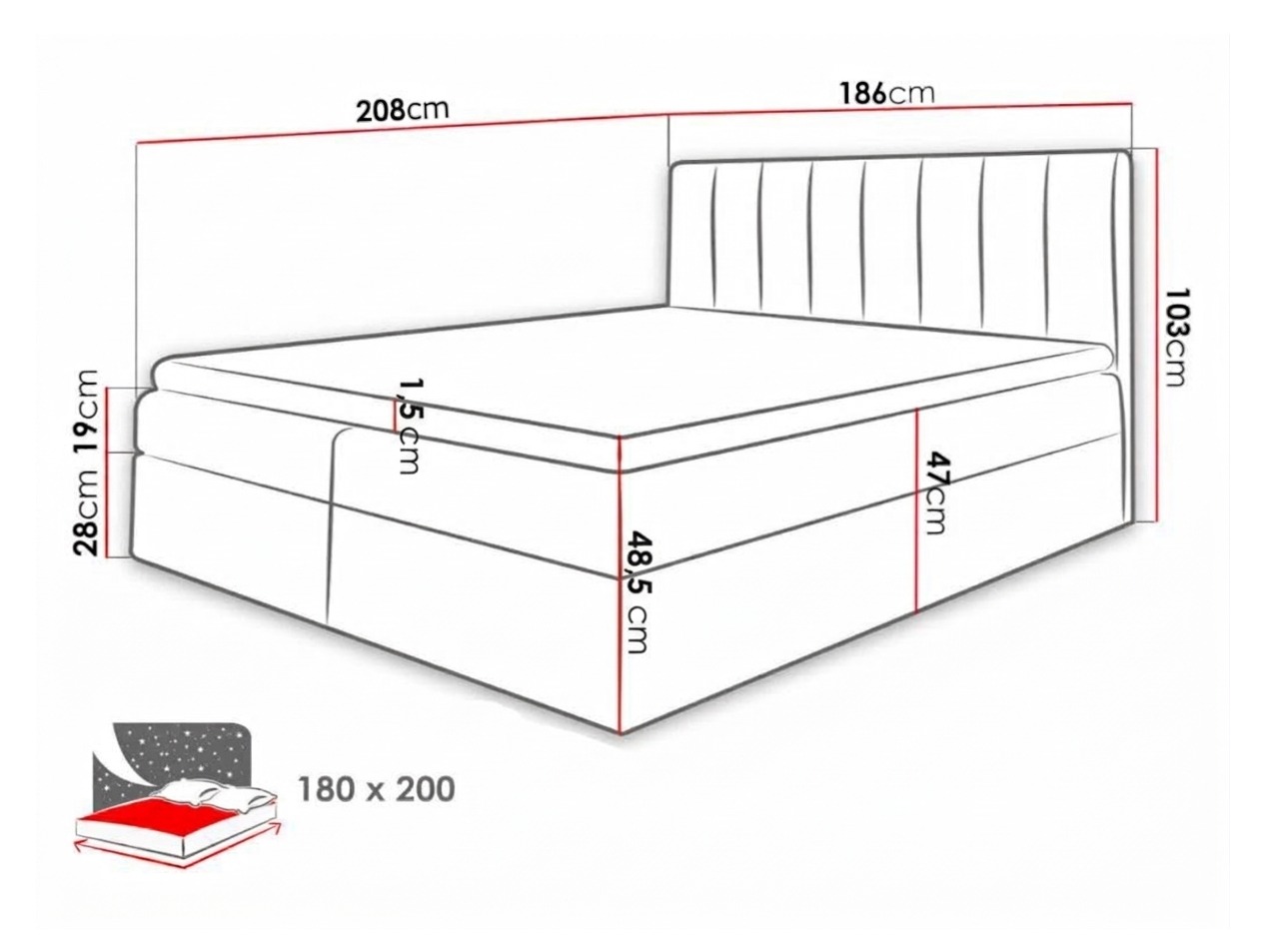 Boxspring krevet Culina (Soft 017 + Ikar 09)