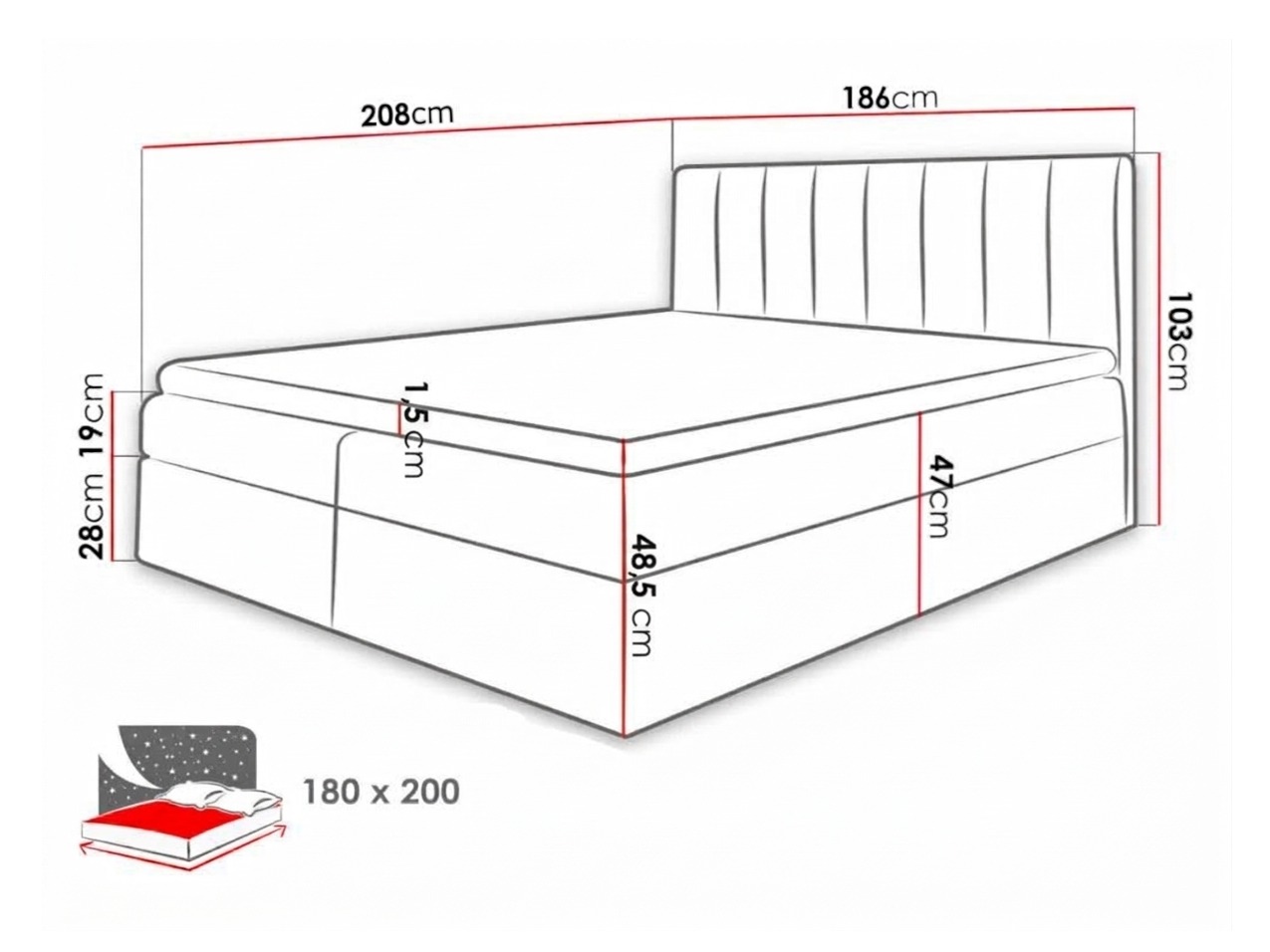 Boxspring krevet Culina (Soft 017 + Spirit 13)