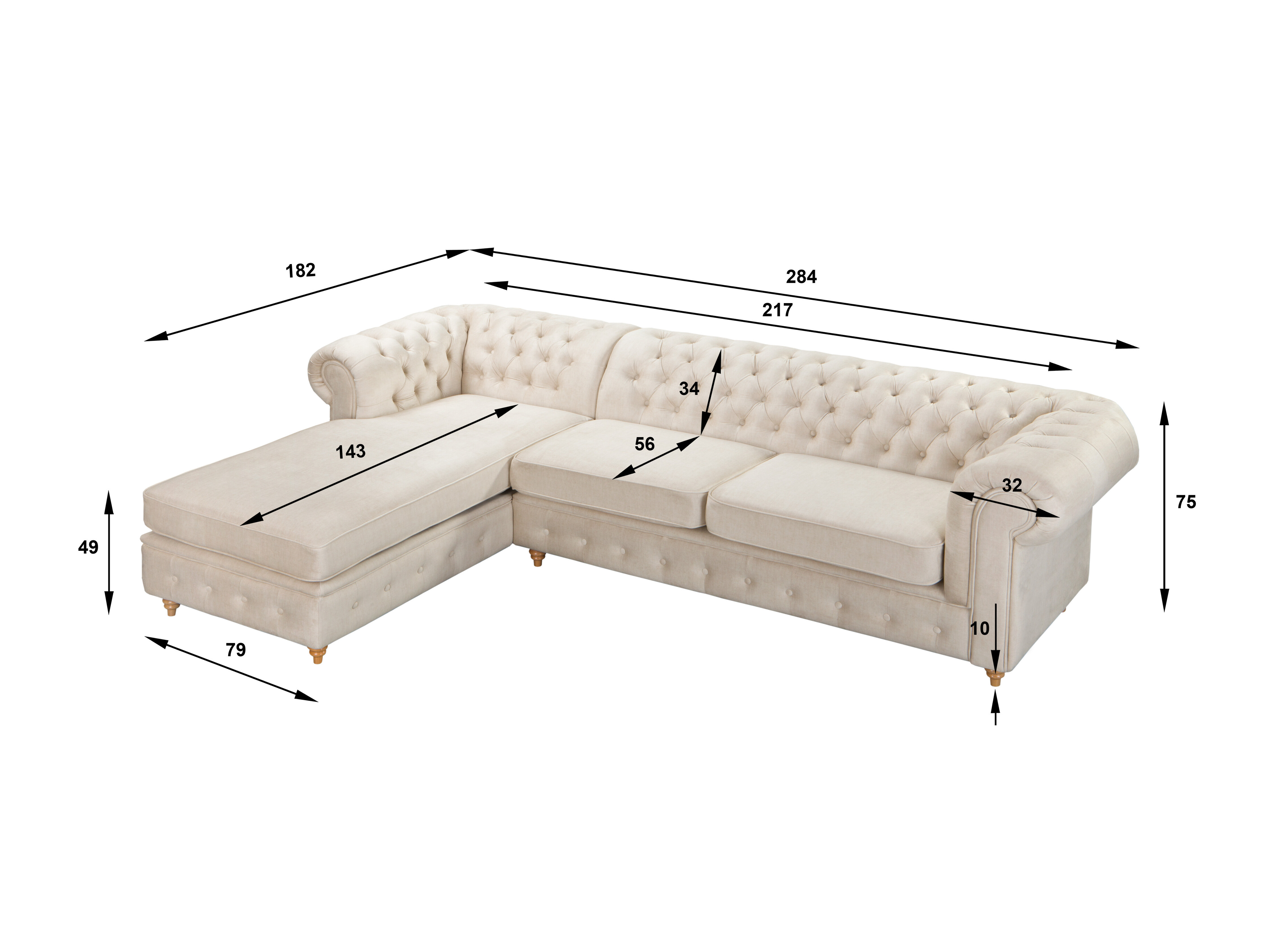 Chesterfield kutna garnitura Elitala 110 (Vogue 01)