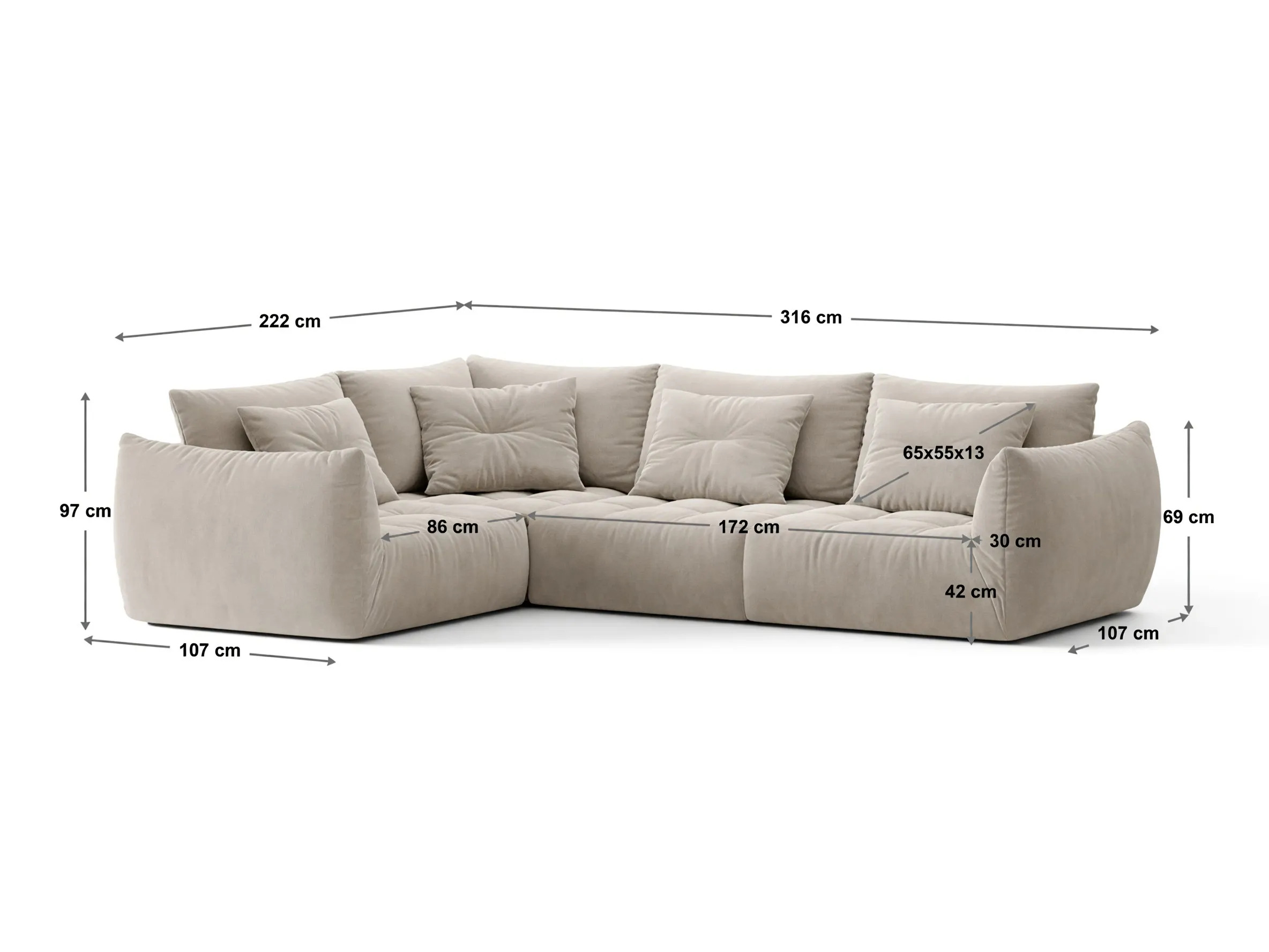 Modularna kutna garnitura Benorli 105 (Wind 84)