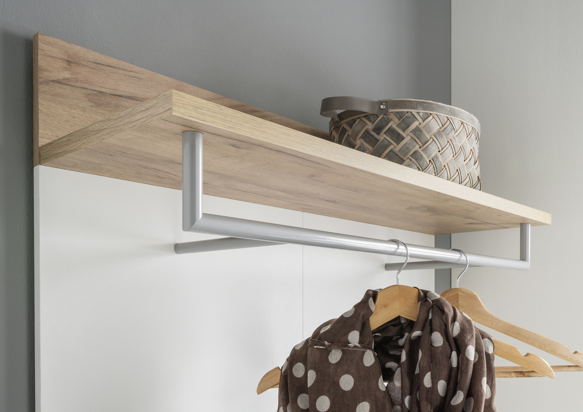 Vješalica Nuveno 103 (Bijela + Navarra hrast)