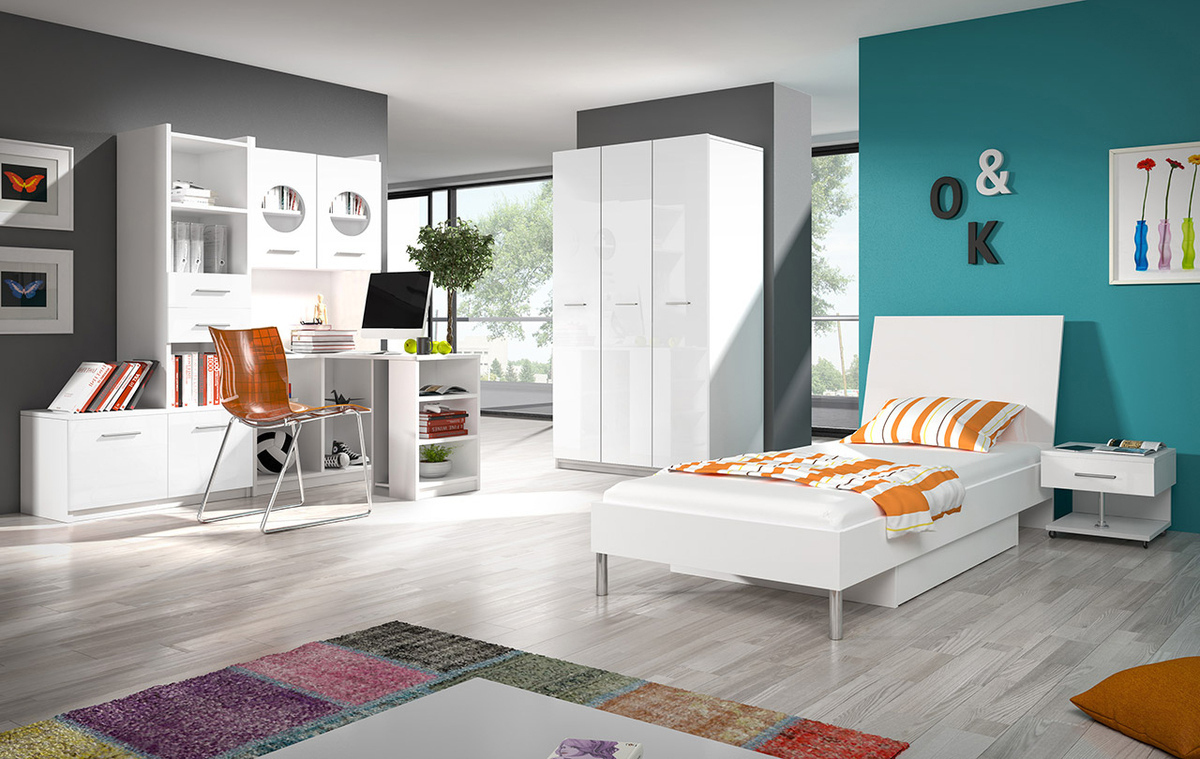 Polica Salmere 105 (Bijela + Sjajno bijela)